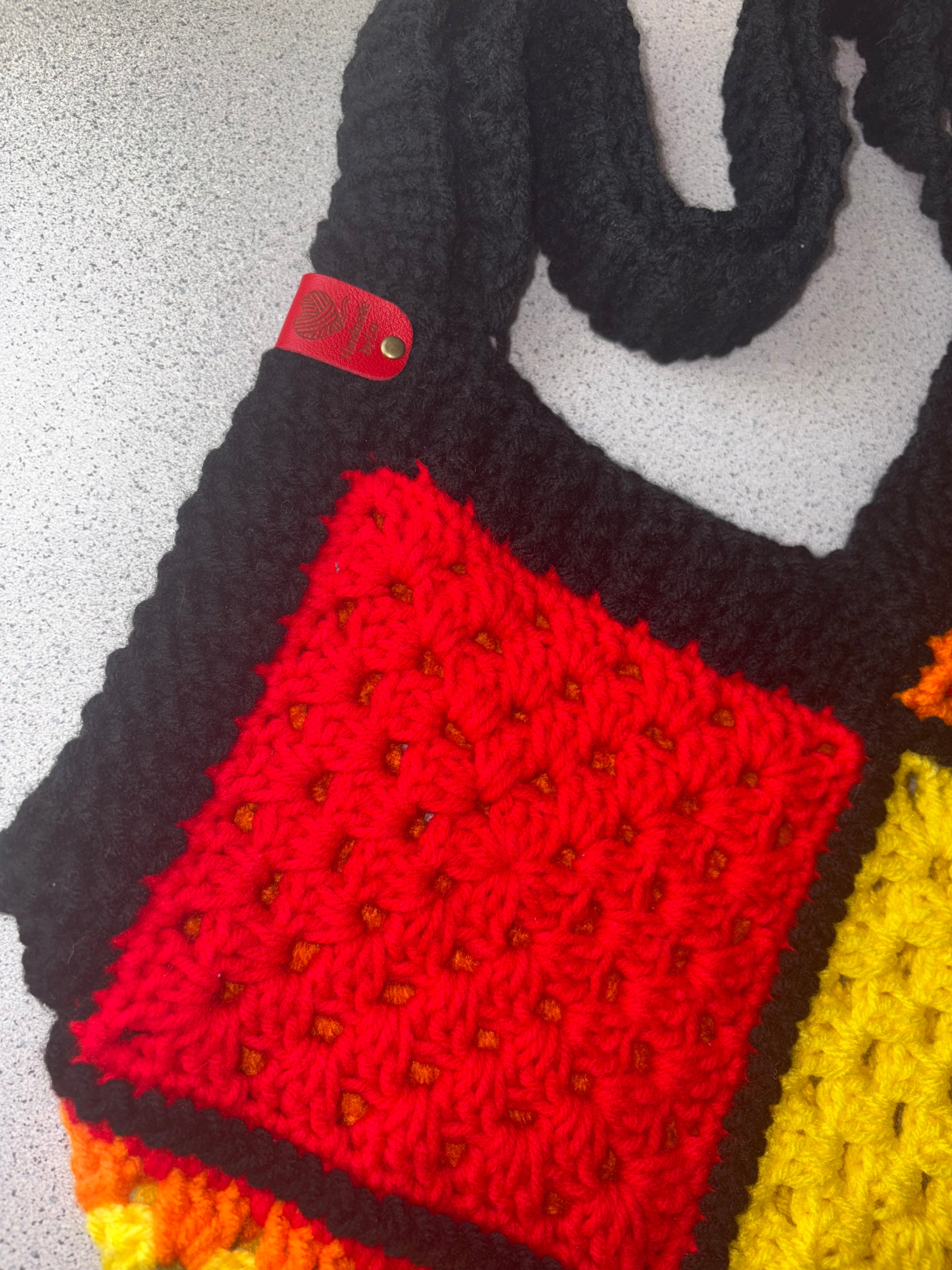 Granny Square Tote Bag - Rainbow
