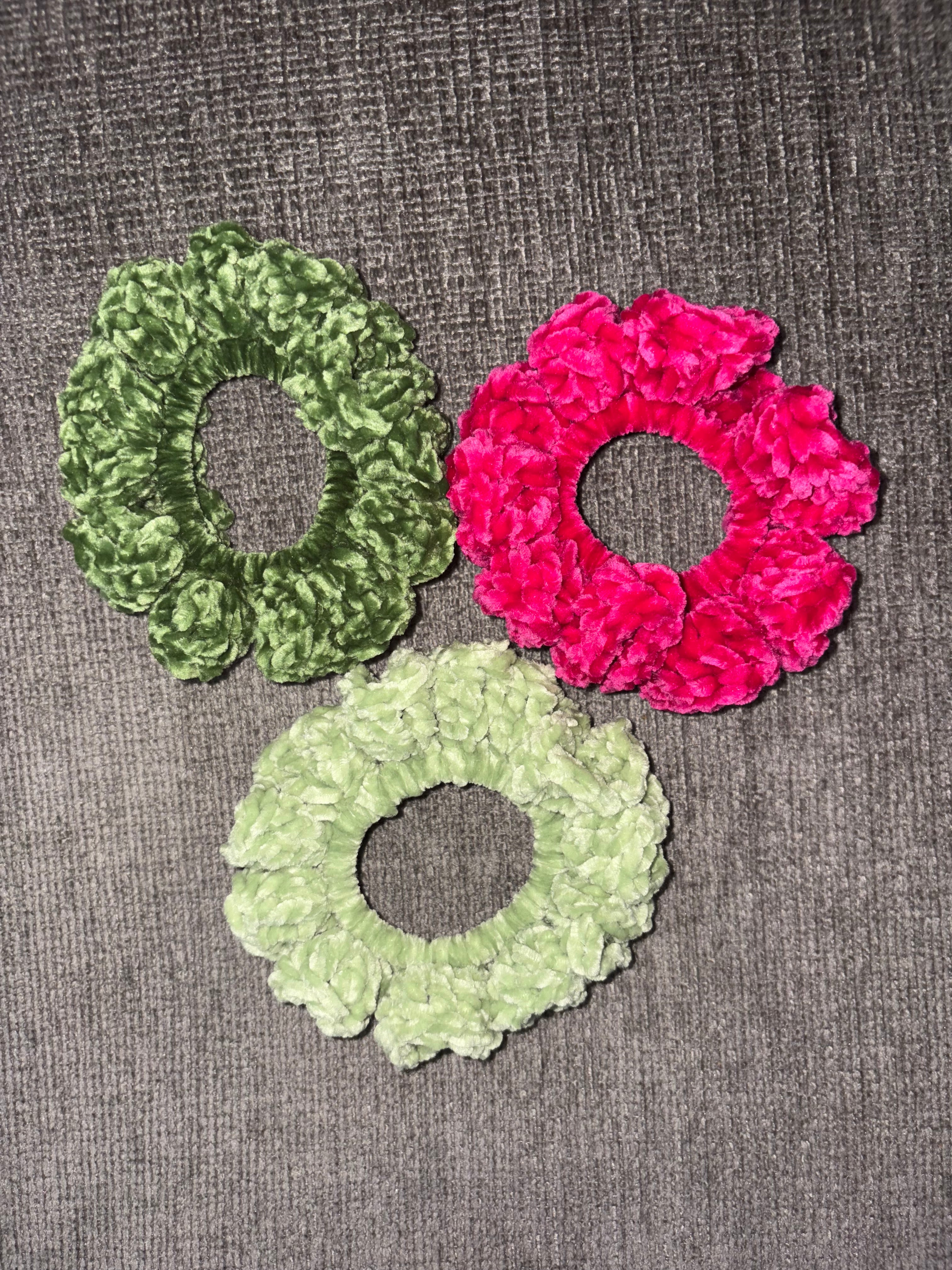 Velvet Scrunchie Flower Garden Set