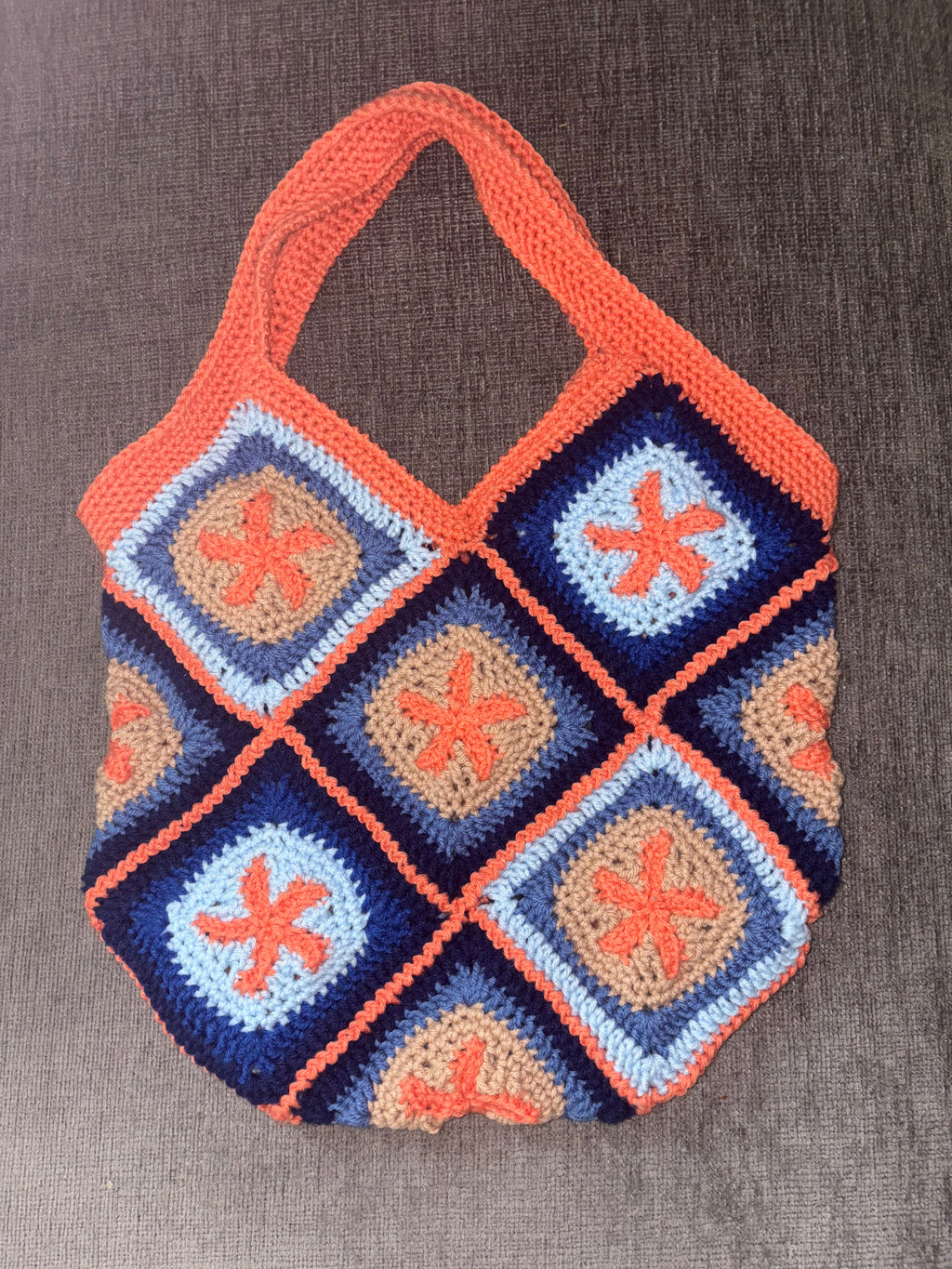 Granny Square Tote Bag - Starfish