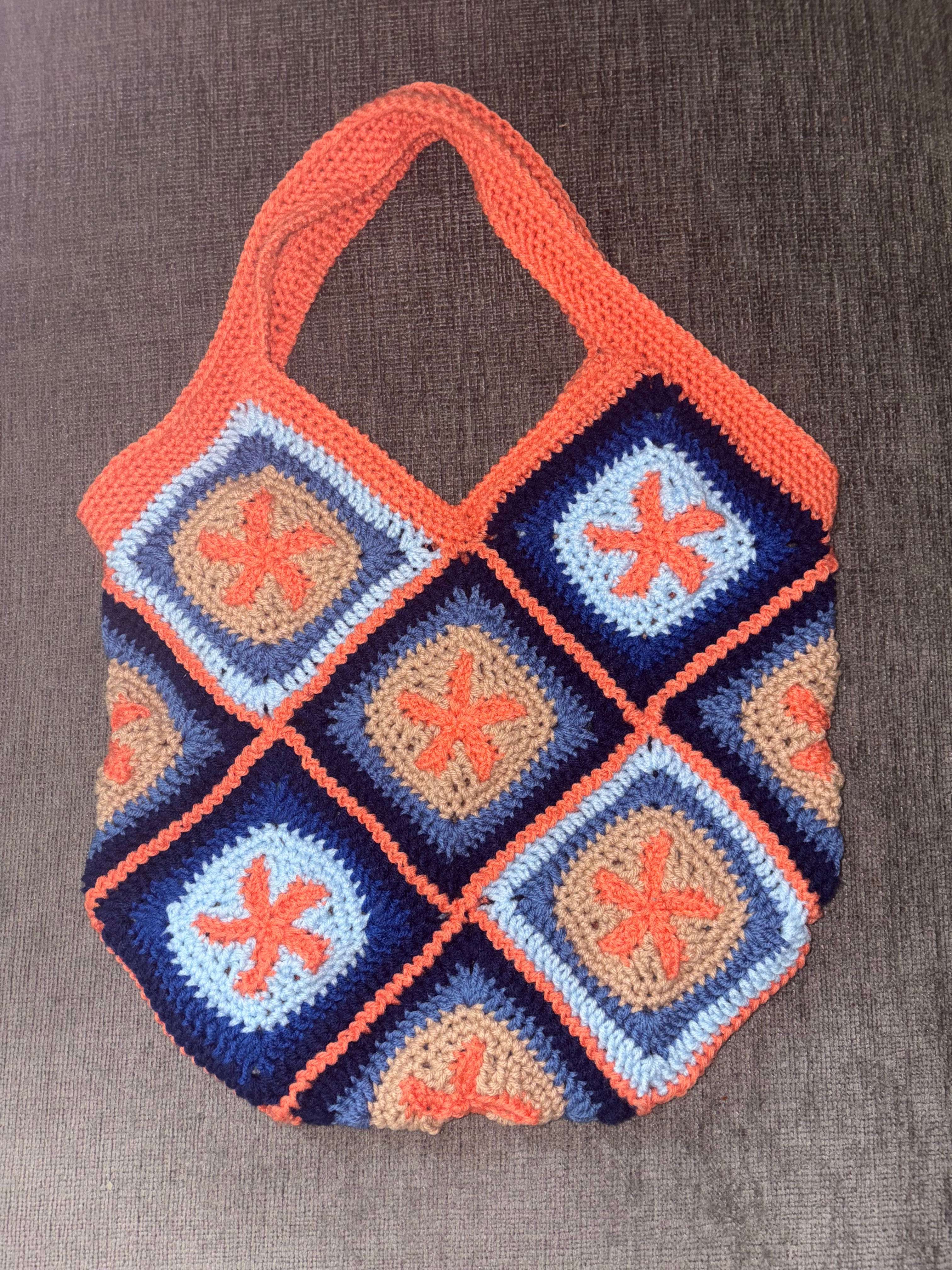 Granny Square Tote Bag - Starfish