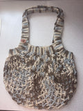 (Ribbed) Mesh Market Bag - Grey and Brown